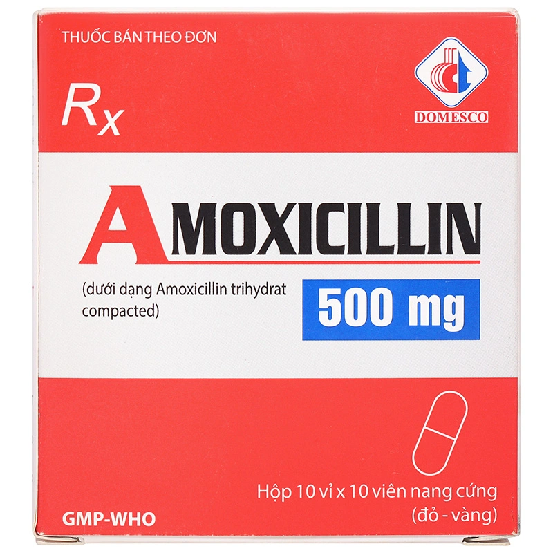 Amoxicillin 500mg điều trị nhiễm khuẩn (10 vỉ x 10 viên) - 1